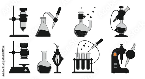 Various laboratory equipment and tools for science experiments and research purposes