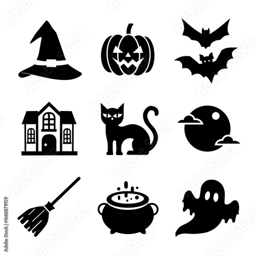 halloween icons set