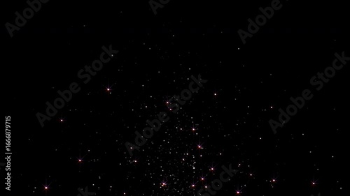 Abstract animation concept of stars and particles. 4k loop bokeh background with light glitter particles