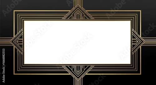 Elegant Black and Gold Art Deco Frame for Invitation or Presentation