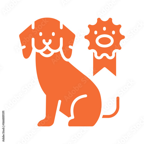 behavioral animal therapy color flat icon for digital and print projects.