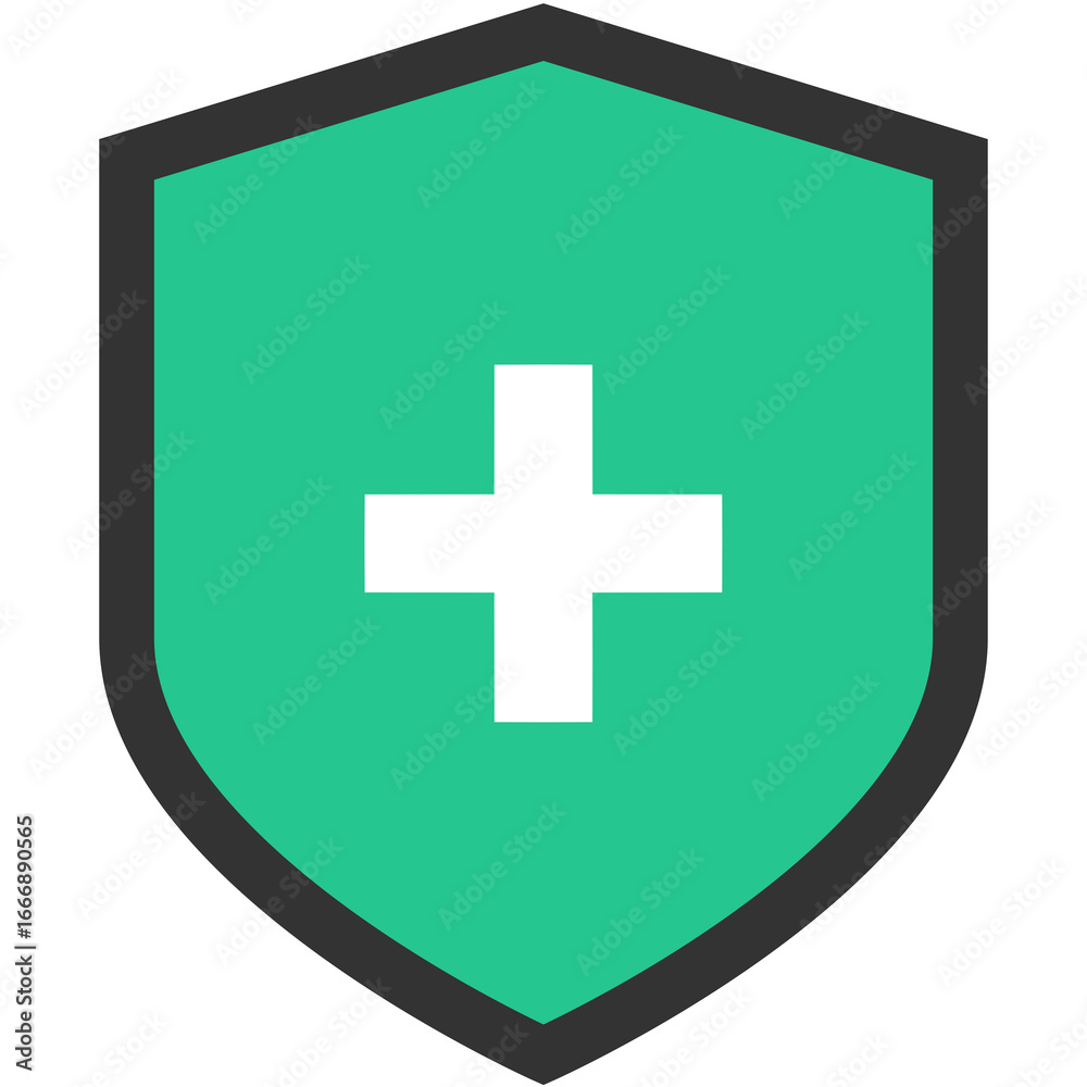 Obraz premium green shield plus icon