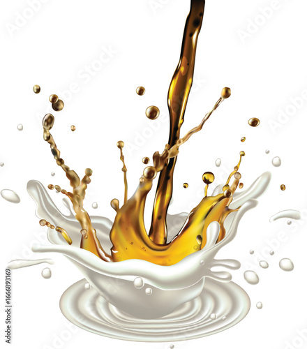 Beer foam splash on a white background. Highly realistic illustration.