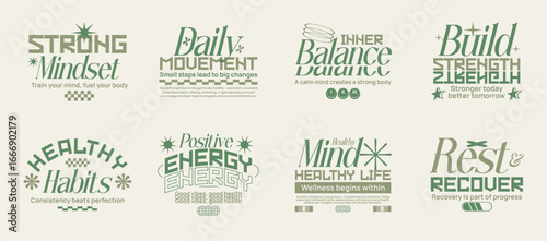 Inspirational wellness graphics, Health typography quotes t-shirt design, Mindful living graphic for t-shirt print, Healthy life style quotes vector, Motivational and mindset lettering poster graphic
