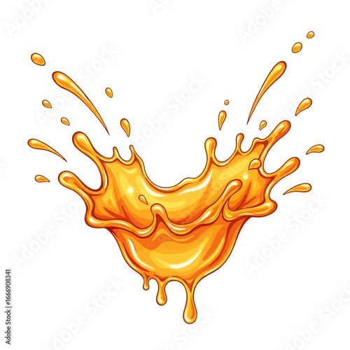 Orange Juice Splash Illustration.