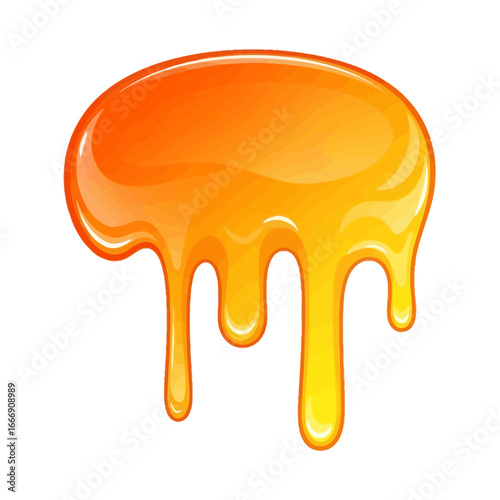 Dripping honey, a sweet and viscous food illustration.