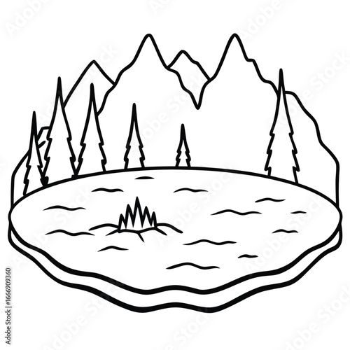 Frozen Lake icon vector