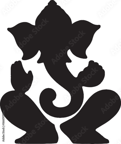 vector silhouette of lord ganesha ganpati