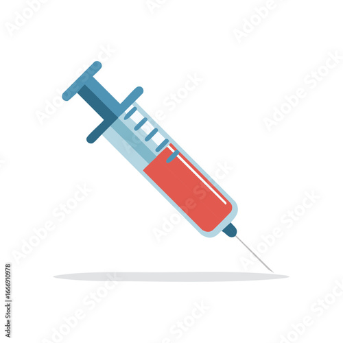Single-Use Hypodermic Syringe with Blood, Vaccine or Medication inside