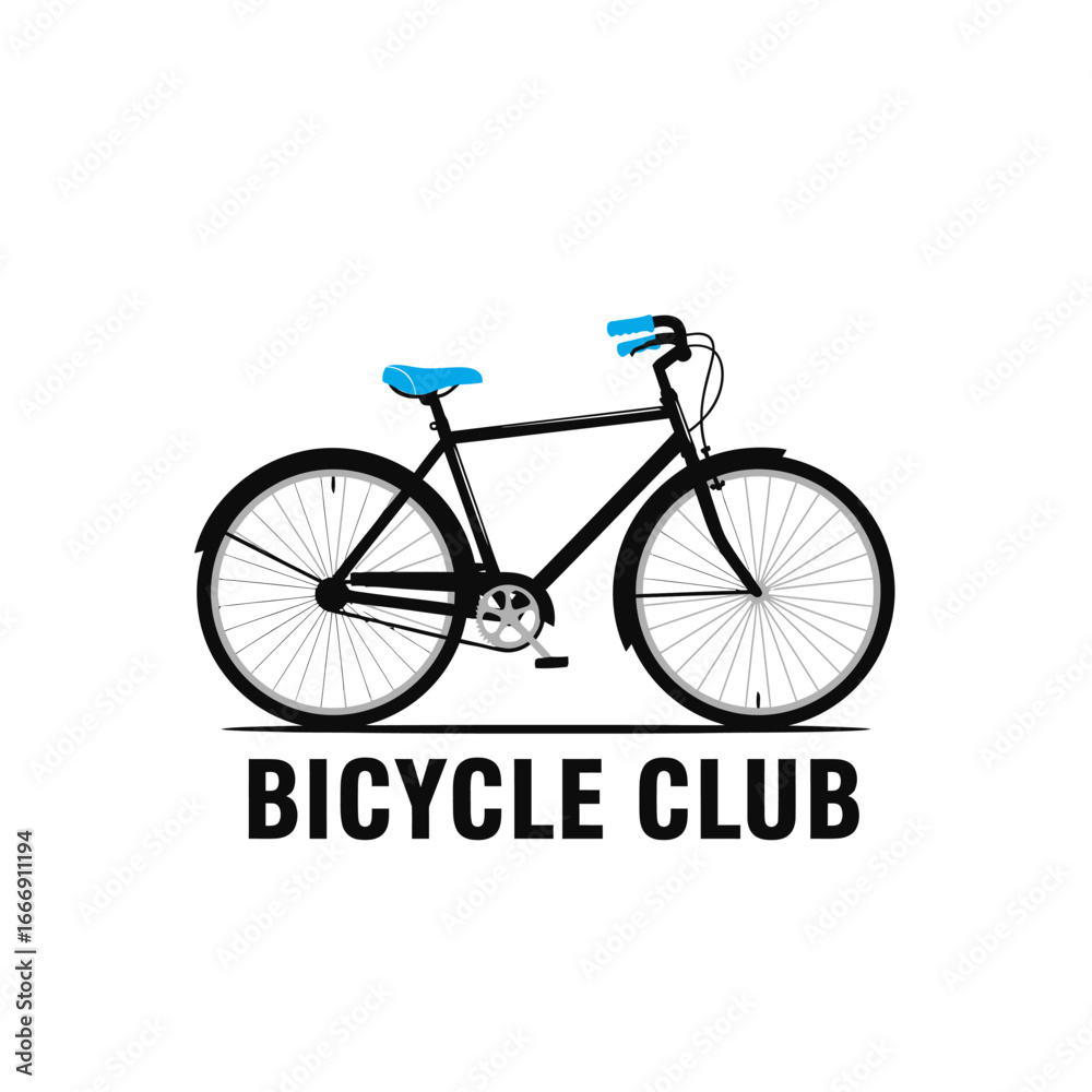 Fototapeta premium Cycling Club Logo: A Simple, Elegant Bicycle Design, Symbolizing Freedom, Community, and the Spirit of the Ride.
