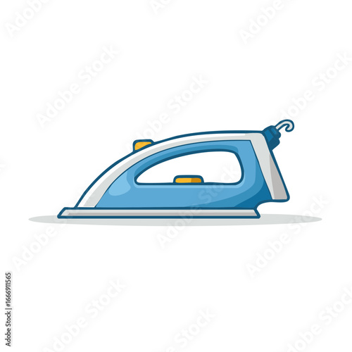 Flat Iron Appliance Illustration of a Modern Clothing Iron for Household Laundry Tasks