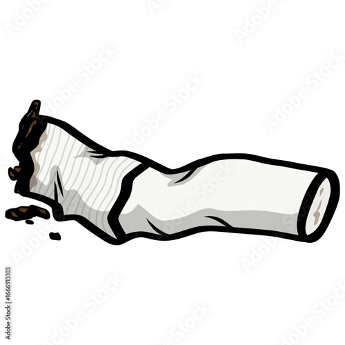 Cigarette Butt Filter Illustration Vector Drawing
