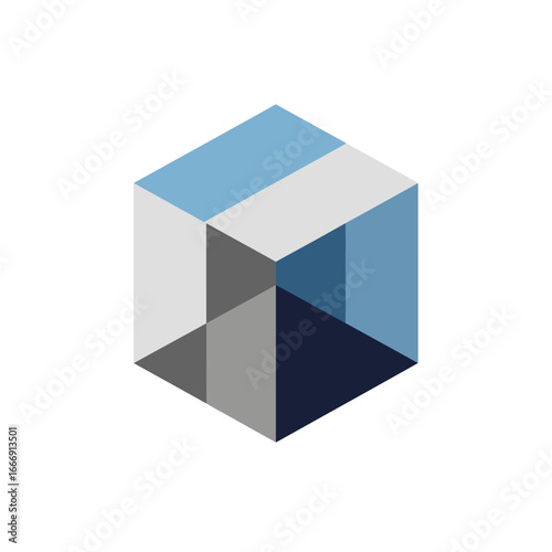 Abstract Geometric Cube With Shades Of Blue Gray And White Modern Design Symbol Technology Minimalism Free Download Abstract Geometric Cube With Shades Of Blue Gray And White Modern Design Symbol Technology Minimalism - GFXLoad