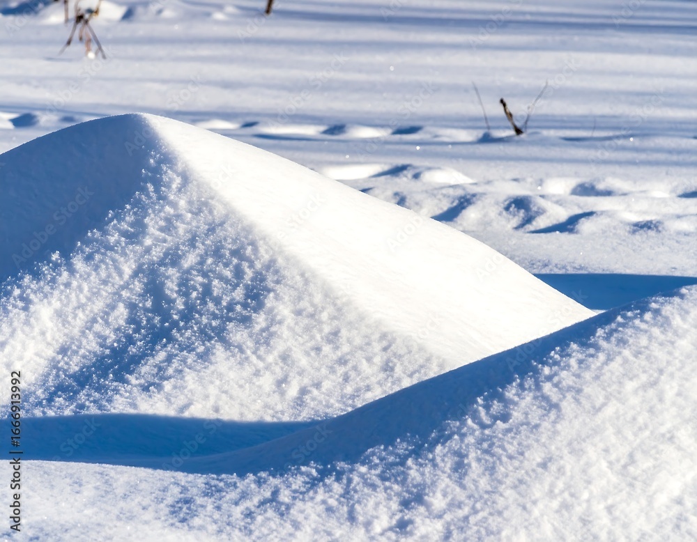 Obraz premium Snowdrift mounds in sunlight