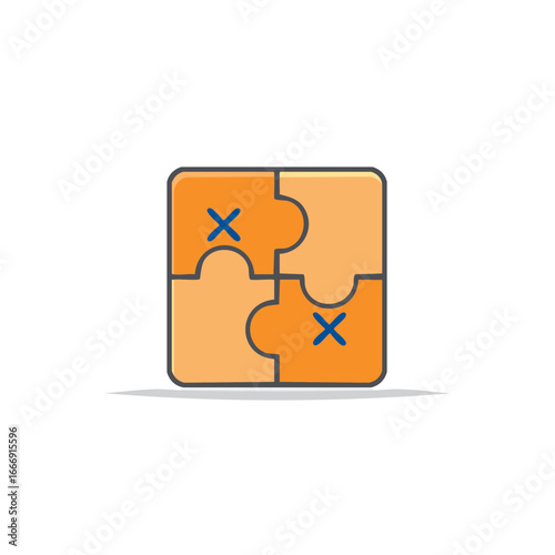 Connected jigsaw puzzle pieces showing solution strategy, partnership and problem-solving