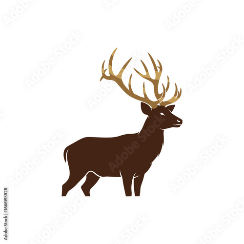 A majestic stag with golden antlers, a symbol of nature's beauty and power.
