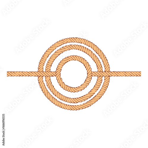 Decorative Rope Knot Design Element Seamless Twisted Circles Graphic