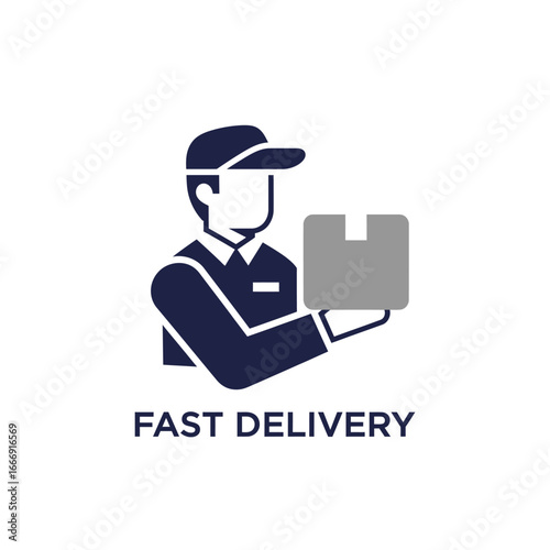 Fast delivery service icon.  Quick and reliable package delivery.
