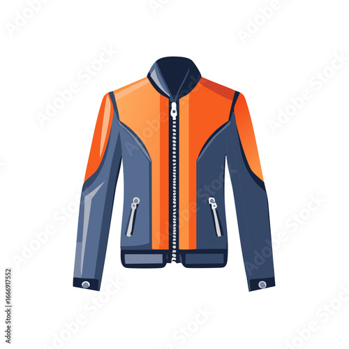 Modern Biker Jacket with Zipper Closure Stylish Apparel Fashionable Garment