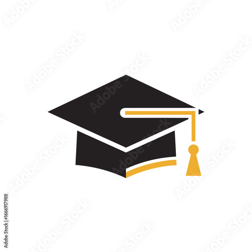Simple graduation cap icon.  Symbol of education and success.