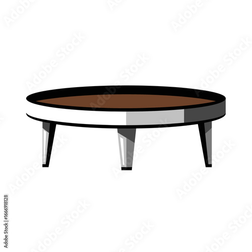 Stylish modern round coffee table illustration.