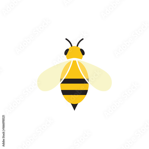 Cute honeybee vector illustration. Simple design.