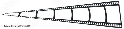 film strip icon used for videography elements, cinema reel. Filmstrip with frames, photo and videos for camera. Old white and black film tapes of 35mm. Realistic film strip on white background