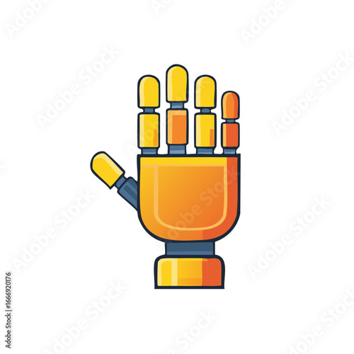 Colorful robotic hand illustration representing artificial intelligence automation technology and future innovation