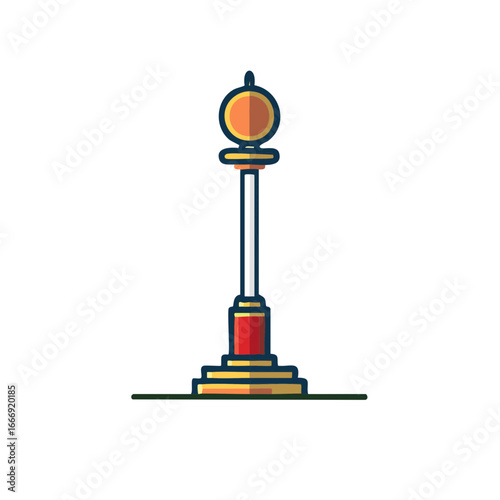 Illustration of a Mace Scepter on a Pedestal a Symbol of Authority and Power