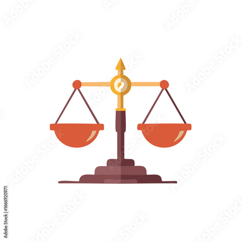 Symmetrical Balance Scales Symbolizing Law, Justice, and Legal System
