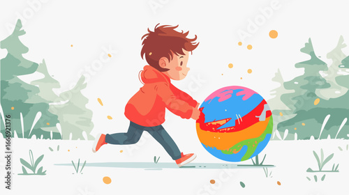 High-quality SVG illustration of a boy playing ball. Ideal for health, education, or sports-themed projects. Background-free, fully resizable vector for effortless creative use.