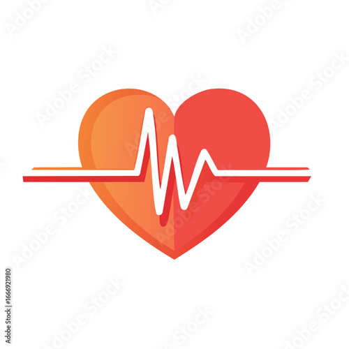 Medical heartbeat line sign for heart care cardiology or emergency clinic symbol