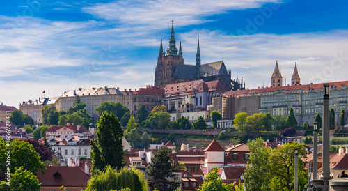 Prague, Czechia 6 may 2025 - Prague Castle(Pražský hrad) seen from a distance at the old town