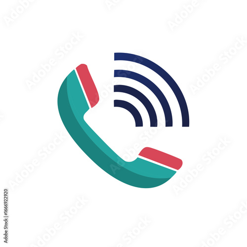 Phone Communication Icon with Waves Symbolizing Connection Call Graphic