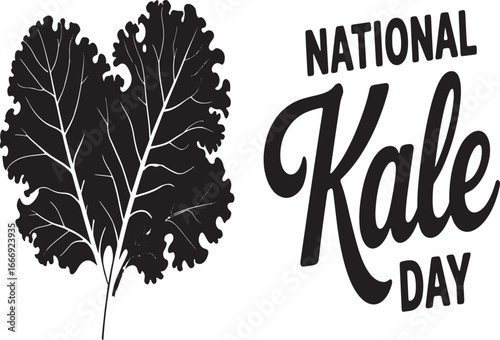Celebrate National Kale Day with a Fresh Serving of Greens and Festive Typography Representing this Healthy Annual Holiday
