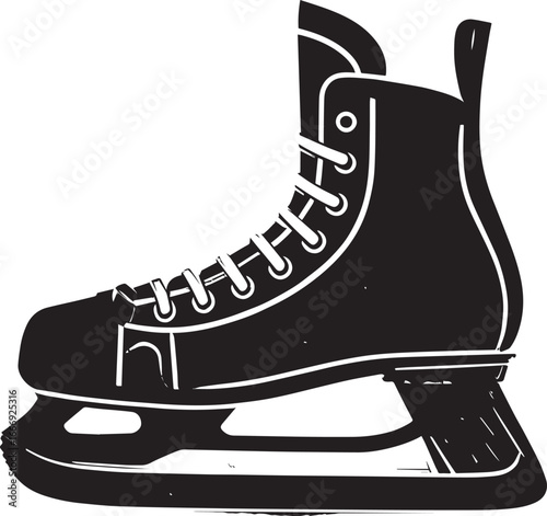 Wallpaper Mural Hockey Skate Silhouette | Black Vector Icon Illustration Torontodigital.ca