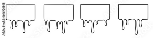 Four vectors of paint dripping frame