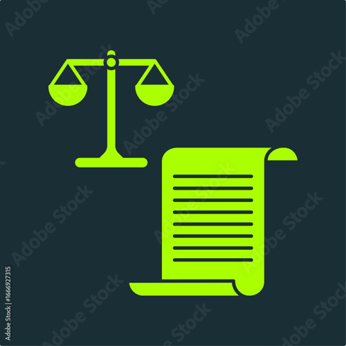 Legal document trendy useful vector Illustration design handsome colorful green background