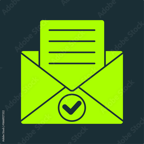 Official letter trendy useful vector Illustration design handsome colorful green background