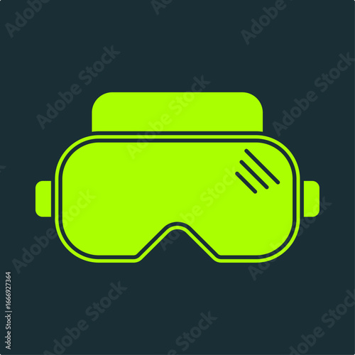 Protective glasses trendy useful vector Illustration design handsome colorful green background