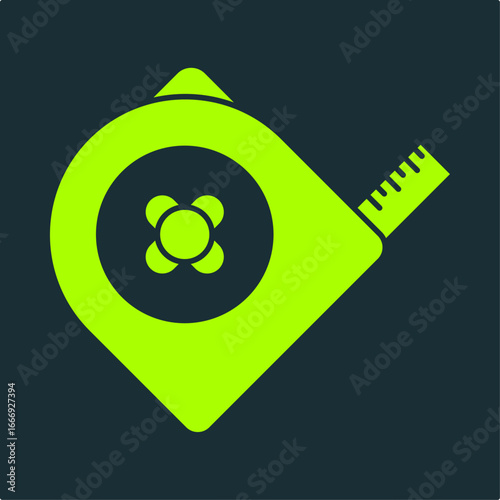 Tape measure trendy useful vector Illustration design handsome colorful green background