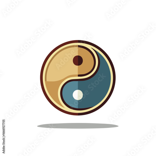 Yin and Yang Symbol Illustration of Balance and Harmony Isolated