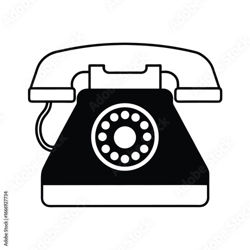 Silhouette ofRetro Rotary Telephone