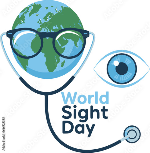 World Sight Day Illustration Emphasizing Global Eye Health Awareness and Importance of Vision Care for All People Worldwide