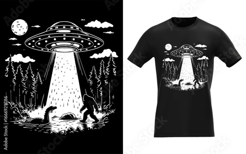 Vintage Alien with Bigfoot & Loch Ness Monster Cryptozoology