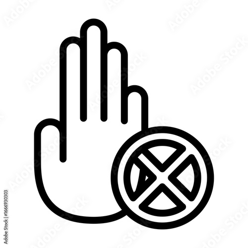 Unauthorise Vector Line Icon Design