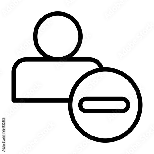 User Block Vector Line Icon Design