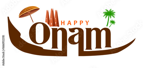 snakeboat race in Onam celebration background for Happy Onam festival of South India Kerala