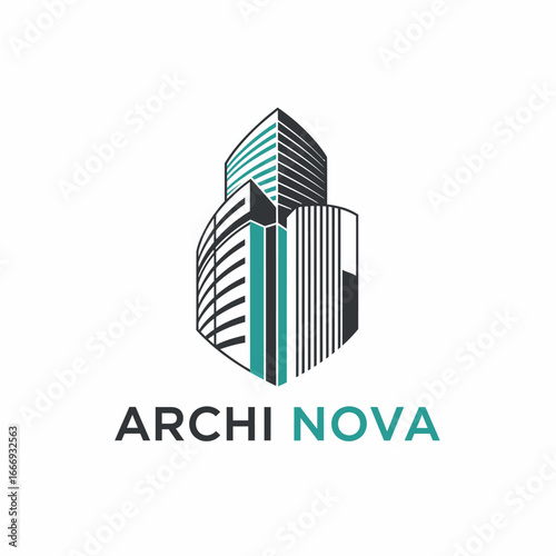 Modern buildings logo design property real estate.  Clean design.