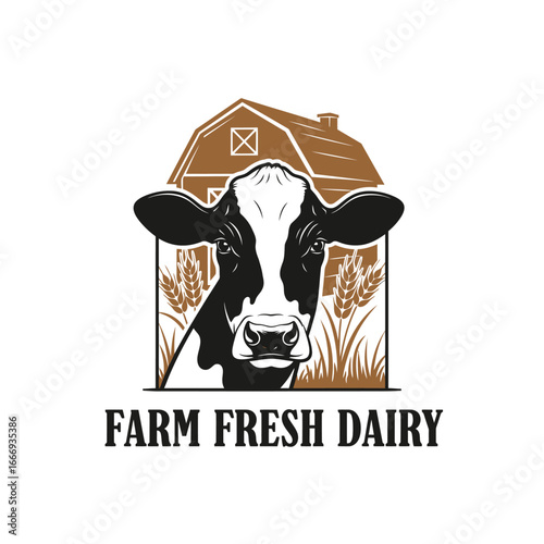 Farm Fresh Dairy logo featuring a cow, barn, and wheat.